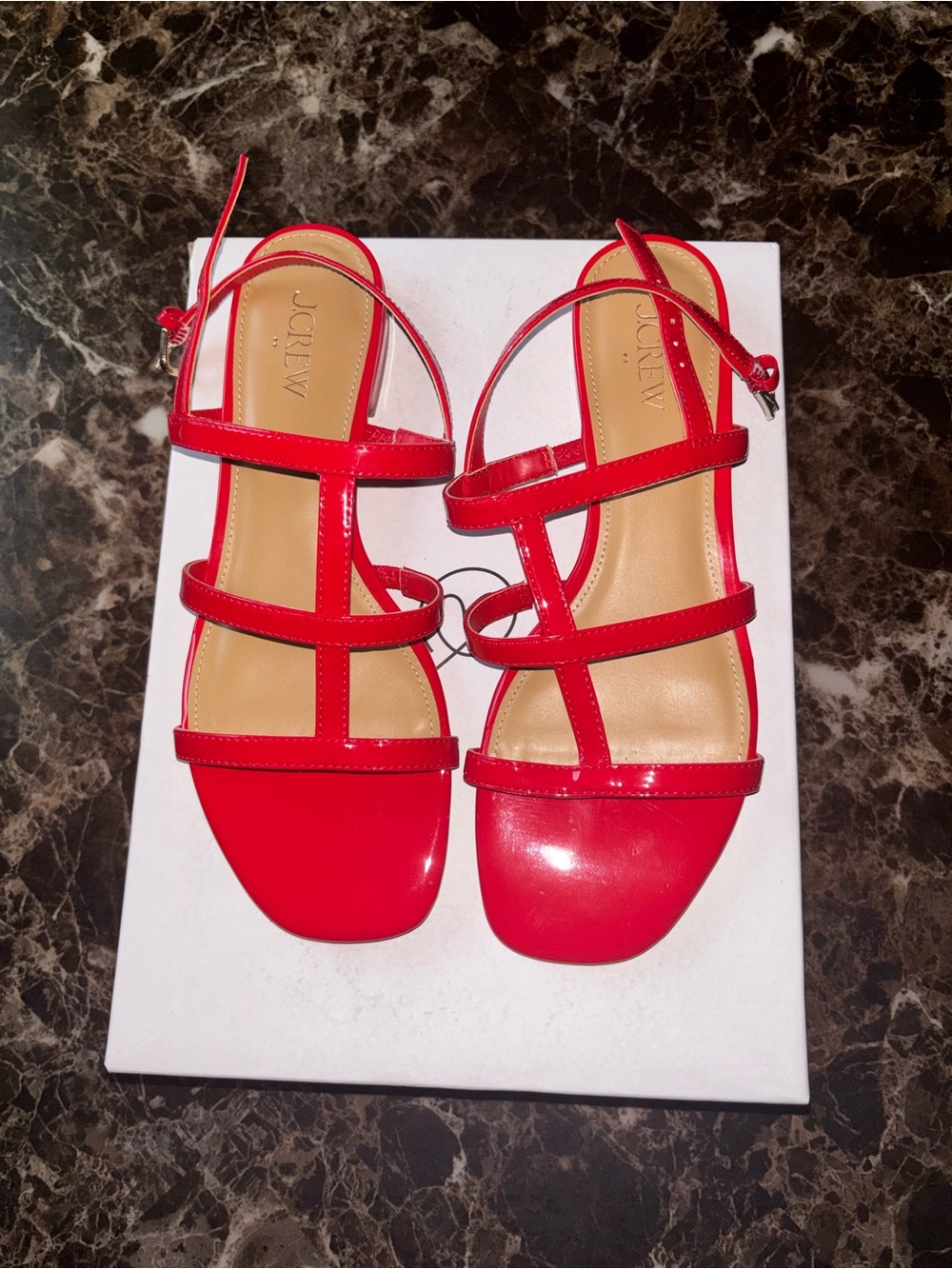 J. Crew - Red Patent Strappy Sandals